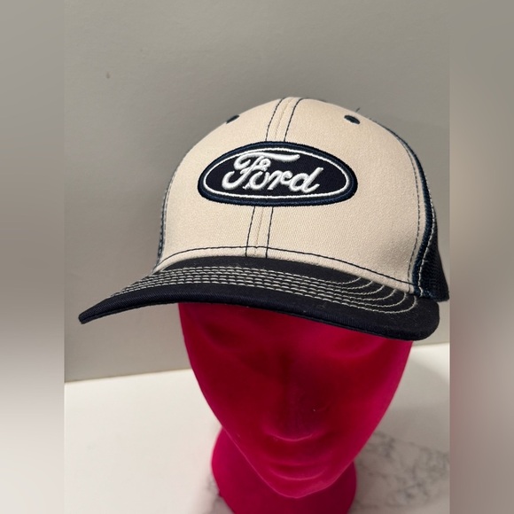 Ford Two-Tone Beige and Blue Snap Back Hat - Picture 6 of 7
